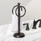 mDesign Steel Bathroom Towel Rack Holder Stand with 2 Hanging Rings